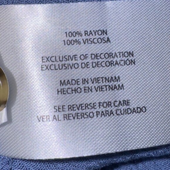 Orvis Womens Light Blue Short-Sleeve Button-Front Blouse Size Large - Picture 6 of 7